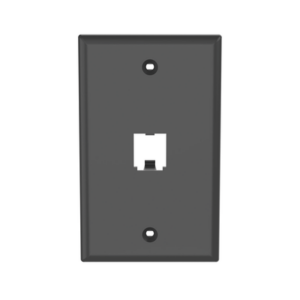 Placa de Pared Vertical Clásica, Salida Para 1 Puerto Mini-Com, Color Negro - PANDUIT