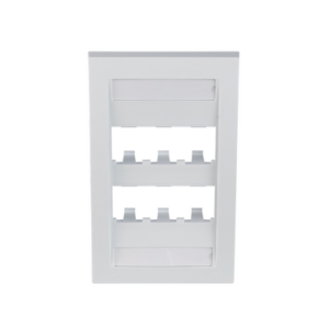 Placa de Pared Vertical Ejecutiva, Salida Para 6 Puertos Mini-Com, Con Espacios Para Etiquetas, Color Blanco - PANDUIT