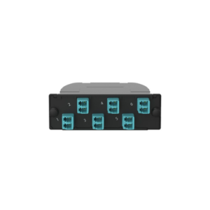 Casete OptiCom® de Fibra Óptica Multimodo OM4, Con Conector MPO a 6 LC Duplex, Polaridad Método A, Pérdida de Inserción Están
