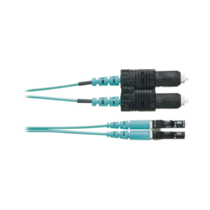 Jumper de Fibra Optica Multimodo 50/125 OM4, LC-SC Duplex, OFNR (Riser), Color Aqua, 2 Metros - PANDUIT