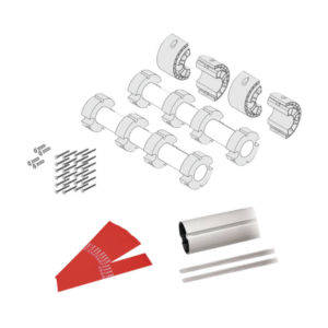 Kit de mástil para barreras GARD8 / Incluye 2 secciones tubulares de 4m / Incluye tiras reflejantes / Incluye unión central -
