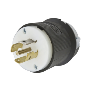 Clavija Industrial con Bloqueo de Media Vuelta / 20 A 120/208 V CA / 4 Polos 5 Hilos / Color Blanco y Negro / Nema L21-20P/ G