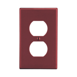 Placa de Pared para Contacto Duplex Color Rojo. - HUBBELL