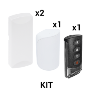 KIT Básico Sensores Inalámbricos – Incluye 2 Contactos Magnéticos, 1 PIR y 1 Llavero – Compatibles con Paneles DSC 433 MHz - 