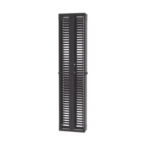 Organizador Vertical PatchRunner™, Doble (Frontal y Posterior), Para Rack Abierto de 45 Unidades, 8in de Ancho, Color Negro -