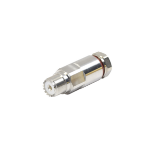 Conector UHF Hembra (SO-239) de Rosca para cable LDF4-50A, Bronce Blanco/ Plata/ Teflón. - RF INDUSTRIES,LTD