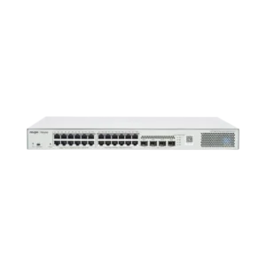 Switch Administrable L2 PoE+ hasta 370W, 24 Puertos Eth 1G, 4 puertos SFP 1G, Administración Remota en la Nube. - RUIJIE