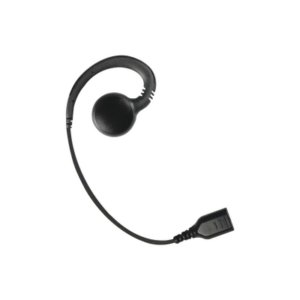 Auricular giratorio con gancho en forma de “G” con cable de fibra trenzada y conector SNAP. Requiere micrófono de solapa de 1