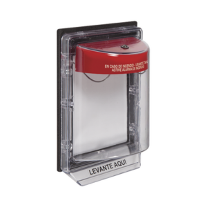 Cubierta Protectora Serie Stopper II® De Policarbonato, Con Alarma, Montaje en Superficie, Interior/Exterior, Etiqueta en Esp