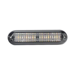 Luz Auxiliar, Ultra Brillante, IP67, 18 LEDs, Tricolor, Color Rojo/Claro/Ambar, con mica transparente y bisel negro - EPCOM I