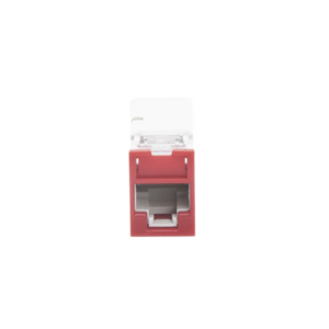 Jack Z-MAX UTP Categoría 6, Montaje híbrido en Placa de Pared (Plano y Angulado), Color Rojo - SIEMON