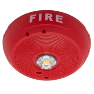 Sirena con Lámpara LED Estroboscópica, Montaje en Techo, Nivel de Candelas Seleccionable, Color Rojo, Nuevo Diseño Moderno y 
