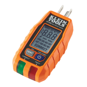 Probador de Tomacorrientes con Interruptor de Falla a Tierra (GFCI) con pantalla LCD. - KLEIN TOOLS