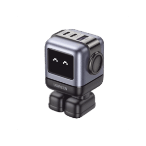 Cargador RobotGaN de 65W Serie UNO | 3 Puertos de Carga Rápida | 2 USB-C | 1 USB-A | PD 3.0 | QC 4.0 | Carga Inteligente | Te