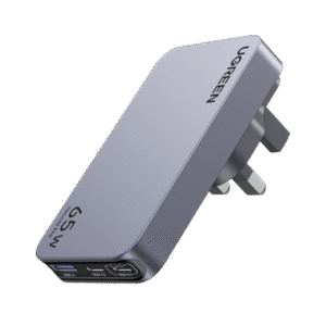 Cargador rápido de viaje GaN de 3 puertos y 65 W con enchufes de EE. UU., Reino Unido y UE. - UGREEN