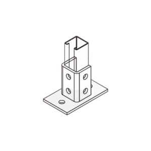 Base Rectangular con 2 perforaciones para Perfil Sencillo. - ANCLO