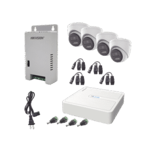 Kit HiLook Audio Bidireccional TurboHD 1080p / DVR 4 Canales / 4 Cámaras Eyeball (Exterior) con Bocina y Microfóno Integrado 