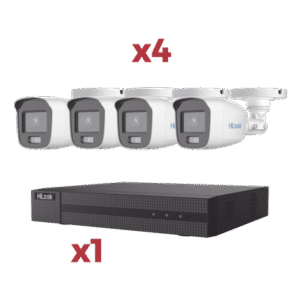 [Kit] DVR 4 Canales TurboHD + 1 Canal IP / 2 Megapixel (1080pLite) / AcuSense Lite / Audio por coaxitron / 1 Bahia de disco d