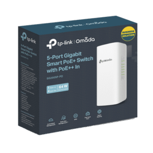 Switch PoE Omada Para Exterior / 1 Puerto PoE++ IN 802.3 af/at/bt / 4 Puertos PoE+ OUT Gigabit / Adminstración Centralizada O