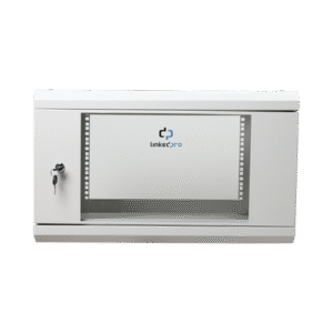 Gabinete de Pared de 6U con Puerta de Cristal Templado, 455 mm de Profundidad Total, Rack de 19”, Acero Reforzado Color Blanc