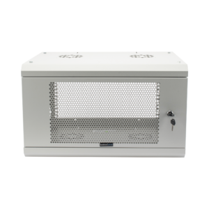 Gabinete de Pared de 6U con Puerta Perforada, 455 mm de Profundidad Total, Rack de 19”, Acero Reforzado Color Blanco - LINKED