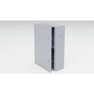 Gabinete para instalación de 2 Baterías , Fabricado en Lámina Galvanizada, Accesorios para poste (No incluidos) - EPCOM INDUS