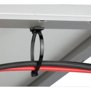 Cincho de Nylon 6.6 Solar Clip, 188mm largo x 14mm ancho, Color Negro, Exterior Resistente a Rayos UV, Paquete de 100pz - PAN