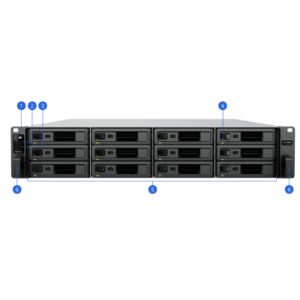 Unidad de Expansión Synology RX1225RP / 12 Bahías para Unidades 3.5″ y 2.5″ SATA HDD/SSD / Intercambio en Caliente / Fuentes 