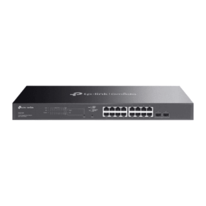 Switch Omada SDN Administrable / 16 puertos Gigabit y 2 puertos SFP / Funciones sFlow, QinQ y QoS / Administración centraliza