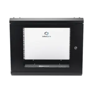 Gabinete de Pared con Puerta de Cristal Templado, 635mm de Profundidad, 9U Rack de 19'', Acero Reforzado