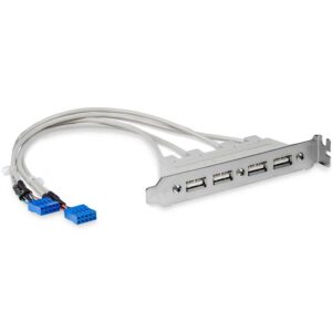 BRACKET ADAPTADOR CABEZAL DE 4 PUERTOS USB 2.0 CON CONEXION A PLACA BASE 2X IDC10 – STARTECH.COM MOD. USBPLATE4 - Startech.co