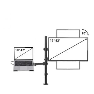 SOPORTE COMBINADO,MANHATTAN,462136, DE ESCRITORIO PARA LAPTOP Y MONITOR DE 13 A 32