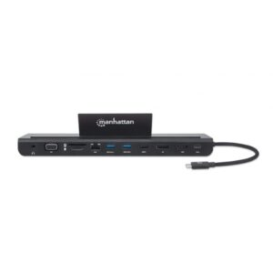 DOCKING USB,MANHATTAN,153478,-C 11 PTOS, HDMI/DP/VGA, USB-C PD/2XUSBV3.2/USBV2.0, RED/AUDIO/SD/MICRO SD