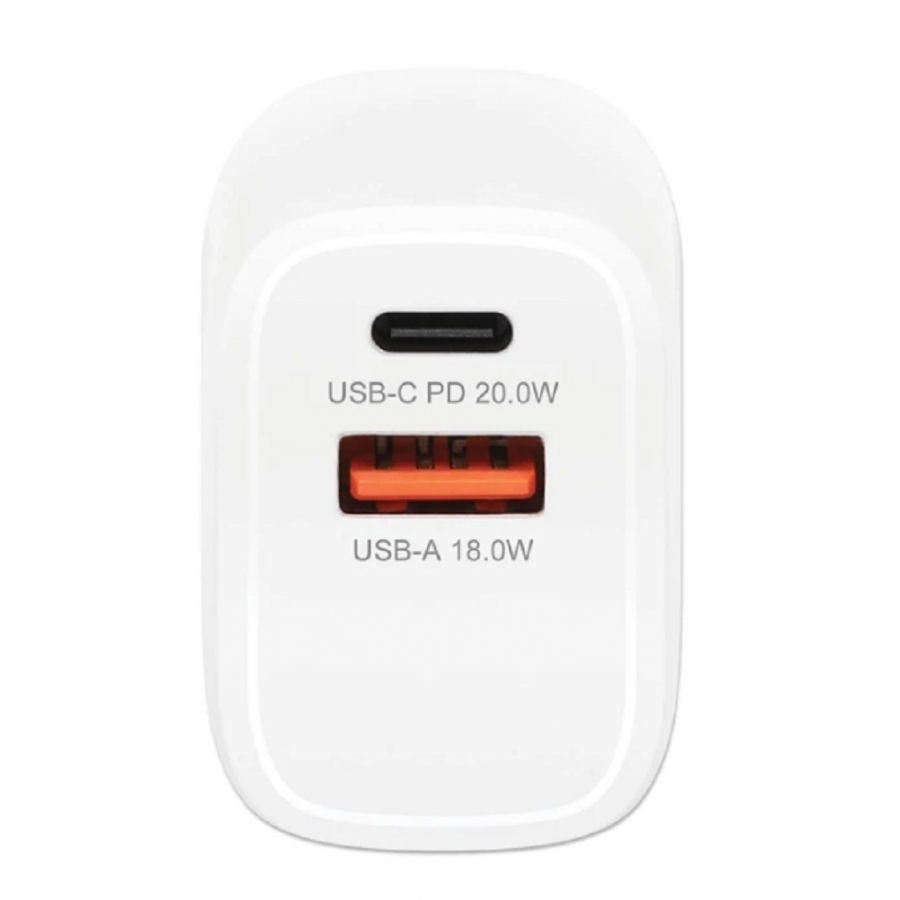 CARGADOR PARED,MANHATTAN,406291, 20W, USB-C PD 20W Y USB-A QC 18W