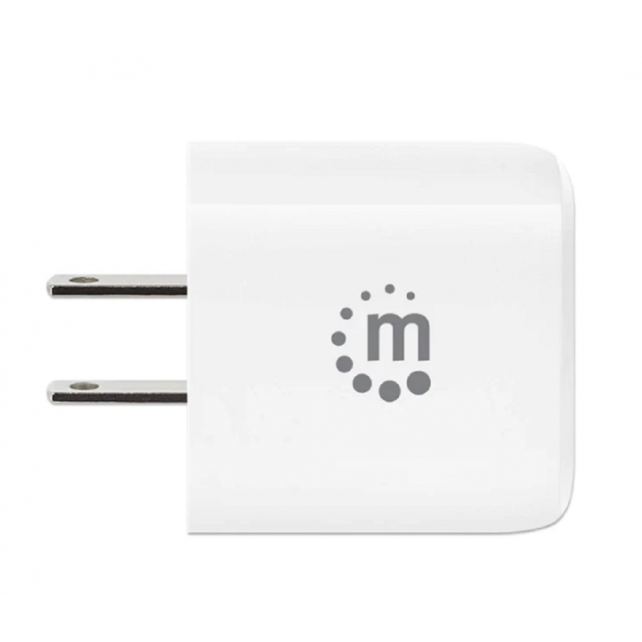 CARGADOR PARED,MANHATTAN,406291, 20W, USB-C PD 20W Y USB-A QC 18W