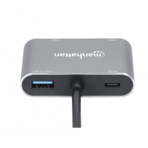 DOCKING USB,MANHATTAN,130691,-C 4 PTOS, HDMI/VGA, USB-A/USB-C PD