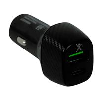 ADAPTADOR DE CORRIENTE PARA AUTO USB Y TIPO C PERFECT CHOICE NEGRO - Perfect Choice