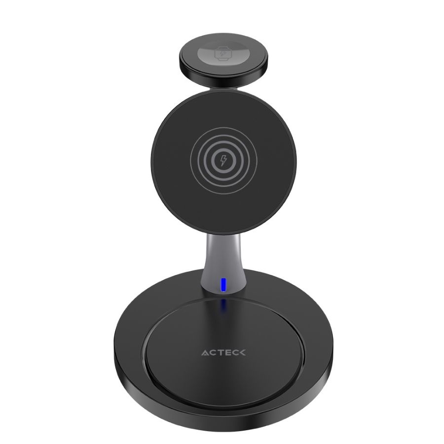 CARGADOR ACTECK ENERGON S-MATE CI740 / INALAMBRICO QI / 15 W / 3 DISPOSITIVOS / COMPATIBLE CON APPLE / AC-937139 - Acteck
