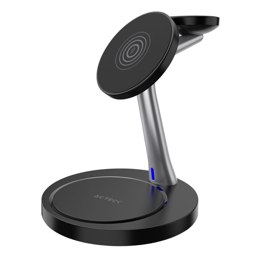 CARGADOR ACTECK ENERGON S-MATE CI740 / INALAMBRICO QI / 15 W / 3 DISPOSITIVOS / COMPATIBLE CON APPLE / AC-937139 - Acteck
