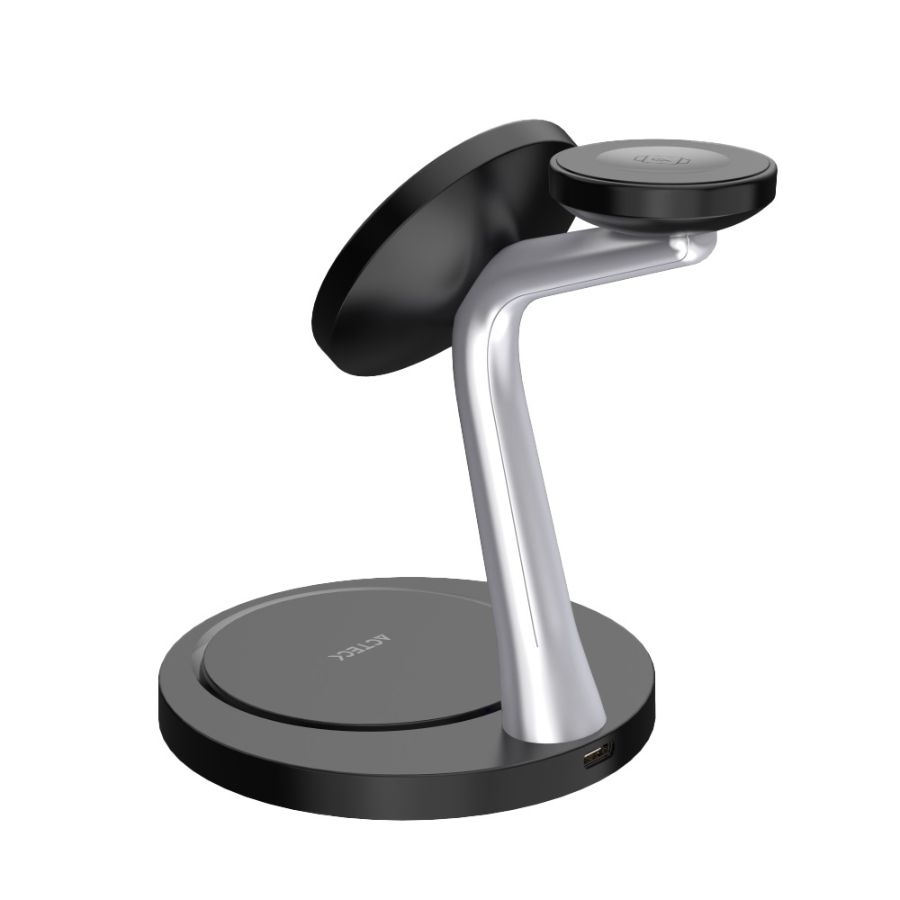CARGADOR ACTECK ENERGON S-MATE CI740 / INALAMBRICO QI / 15 W / 3 DISPOSITIVOS / COMPATIBLE CON APPLE / AC-937139 - Acteck