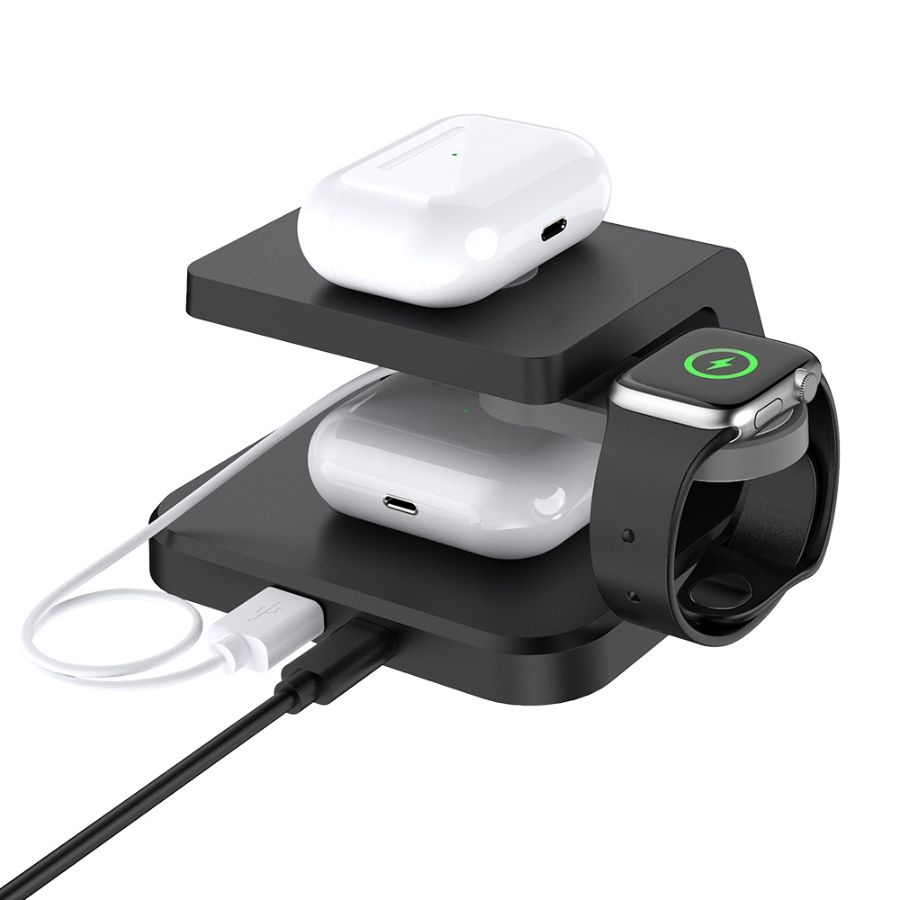 CARGADOR ACTECK ENERGON S-MATE CI730 / INALAMBRICO QI / 3W – 15 W / APPLE – SAMSUNG / 3 DISPOSITIVOS / RELOJ DIGITAL / NEGRO