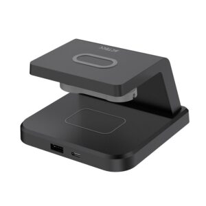 CARGADOR ACTECK ENERGON S-MATE CI730 / INALAMBRICO QI / 3W – 15 W / APPLE – SAMSUNG / 3 DISPOSITIVOS / RELOJ DIGITAL / NEGRO 