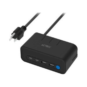 CARGADOR ACTECK ENERGON MATE CE676 / EXTENSIN DE ESCRITORIO / 2 X USB / 2 X TIPO C / 3 X CONTACTOS / SUPRESOR DE PICOS / INDI