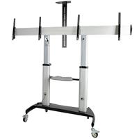 CARRITO PARA DOS TV DE 37 A 60 PULGADAS – HASTA 50KG CADA UNO – SOPORTE VESA MOVIL PARA DOS TV – CON ESTANTES PARA EQUIPOS – 