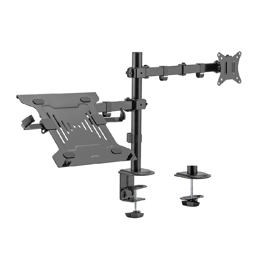 SOPORTE ACTECK ENFORCE ZONE SM480 / PARA MONITOR 17-32 PULG Y LAPTOP 10-15.6 PULG / ARTICULADO / PARA ESCRITORIO / INCLINACIO