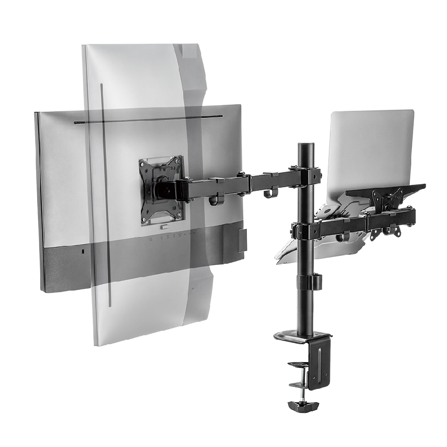 SOPORTE ACTECK ENFORCE ZONE SM480 / PARA MONITOR 17-32 PULG Y LAPTOP 10-15.6 PULG / ARTICULADO / PARA ESCRITORIO / INCLINACIO