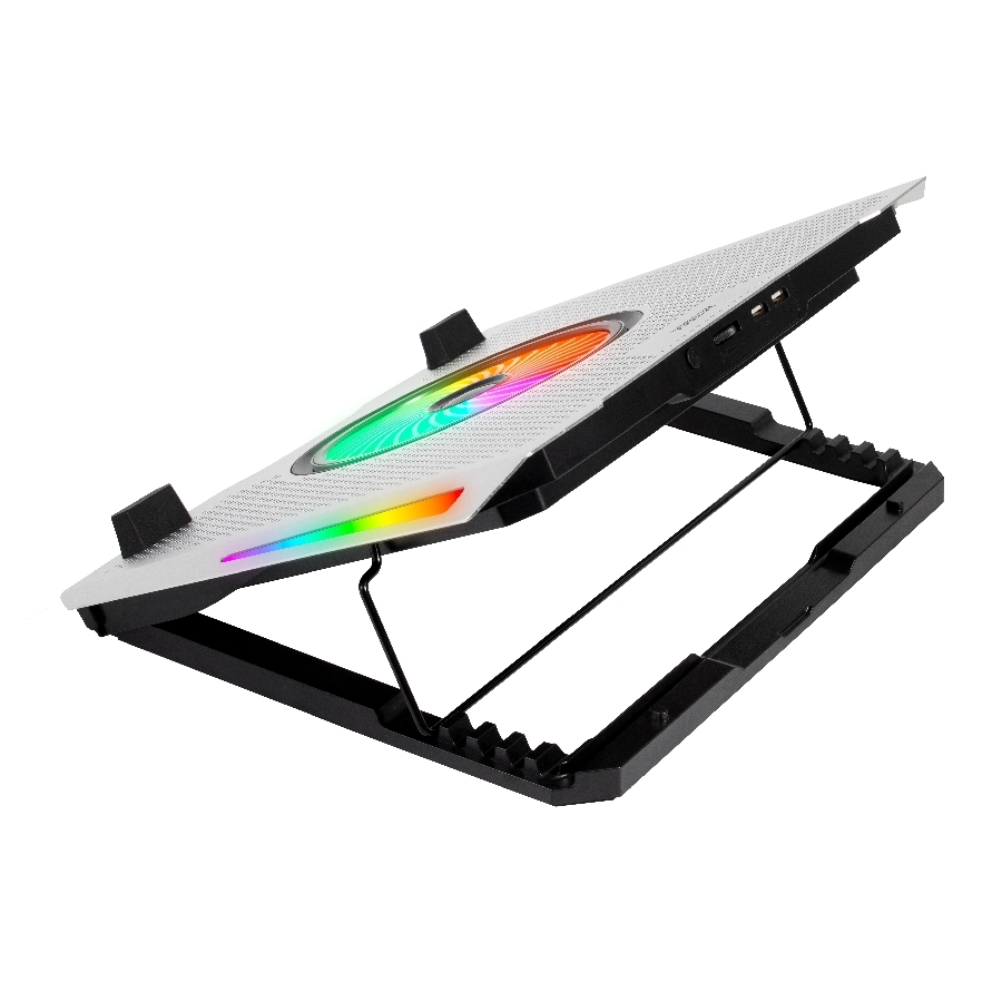 BASE ENFRIADORA FROOST EPIC BE670 / ALTURA AJUSTABLE 5 NIVELES / LAPTOP DE 15.6 PULG / 5 VENTILADORES / 10 MODOS DE ILUMINACI