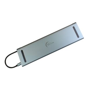 DOCKING STATION EC LINE EC-BYL-2003U2, 12 EN 1, GRIS, USB-C MACHO, HDMI 4K, VGA, USB-A, USB-C PD 100 W, RJ45, LECTOR SD/MICRO