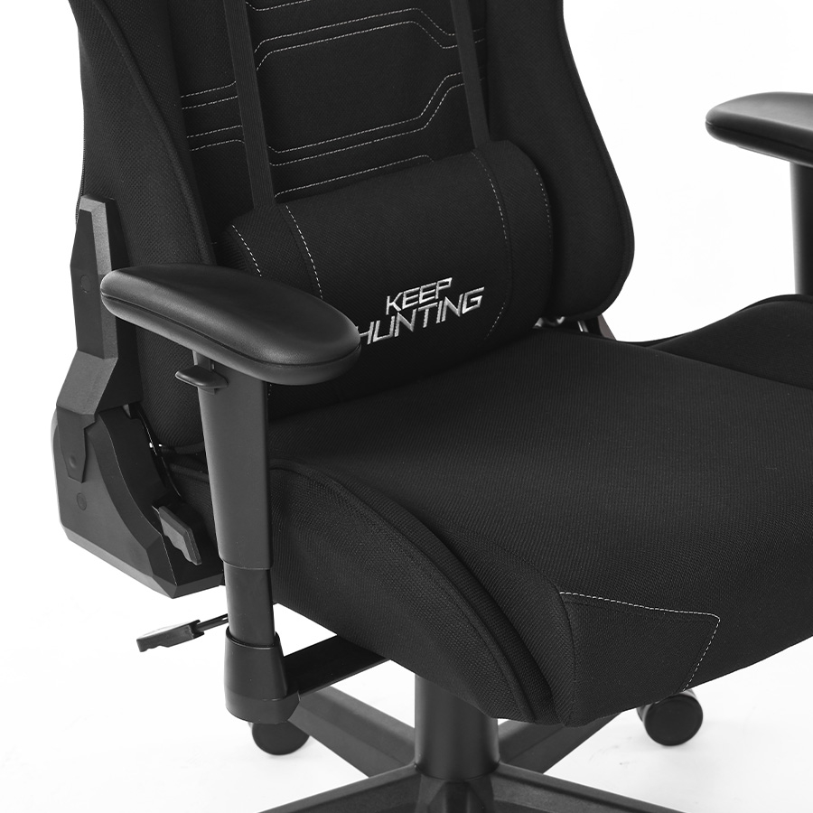 SILLA OCELOT GAMING OST-BLACK NIGHT /TELA AUTOMOTRIZ / BASE NYLON AJUSTABLE / DESCANSABRAZOS 1D / PISTON CLASE 4 / RECLINABLE