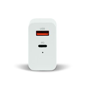 CARGADOR PARA PARED AU-350 QUICK CHARGE 3.0A PD 20W USB A Y TIPO C BLANCO - Vorago